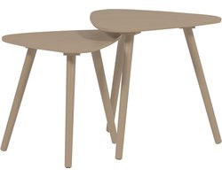 WOOOD Nila Bijzettafels - Hout - Zand/Beige - Set van 2