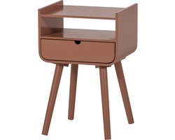 WOOOD Nils Nachtkastje/ Bijzettafel - Hout - Oudroze - 54x36x30