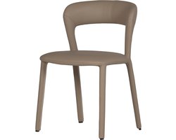 WOOOD Noble Eetkamerstoel - Leerlook - Zand - 76x51x56