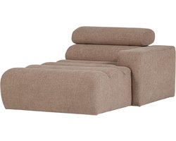 WOOOD Novi Chaise Longue Element Arm Rechts - Polyester - Taupe
