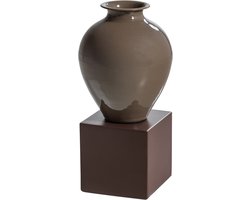 WOOOD Numo Wanddeco Set Vaas/Kubus - Metaal - Bruin - 39x19x19