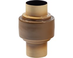 WOOOD Orba Vaas 32x22 cm - Metaal - Hoogglans Zand - 35x22x22