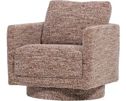 WOOOD Oska Draaifauteuil - Melange Stof - Bruin - 64x78x79