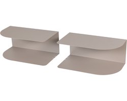 WOOOD Ovia Nachtkastje Links/Rechts - Metaal - Zand - Set Van 2