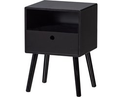 WOOOD Ozzy Nachtkastje - Hout - Zwart - 53x36x30 cm