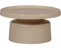 WOOOD Peer Bijzettafel - Rond Met Brede Organische Poot - Metaal - Zand - 35Ø74 cm