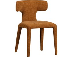 WOOOD Permit Eetkamerstoel - Bekleed Van Top Tot Teen - Tintle geweven Stof - Cinnamon/Oranje - 78x52x53 cm