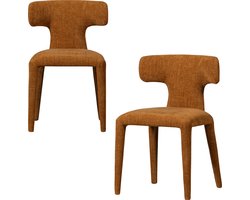 WOOOD Permit Eetkamerstoelen - Polyester - Cinnamon - Set van 2