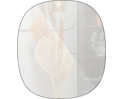 WOOOD Philou Spiegel - Glas/Metaal - Zwart - 60x55x0,5 cm