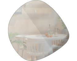 WOOOD Philou Spiegel - Glas/Metaal - Zwart - 60x59x0,5 cm