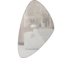 WOOOD Philou Spiegel - Glas/Metaal - Zwart - 80x50x0,5 cm