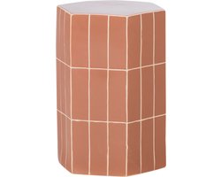 WOOOD Plu Decoratieve Bijzettafel - Keramiek - Oudroze - 54x38x32