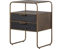 WOOOD Polite Nachtkastje - Metaal/Hout - Antique Brass - 62x45x38 cm