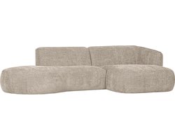WOOOD Polly Chaise Longue - Polyester - Zand - 71x258x105/150