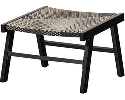 WOOOD Pom Hocker - PE/Aluminium - Zwart/Bruin - 41x57x53