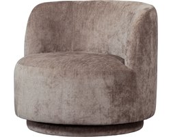 WOOOD Popular Fauteuil - Chenille Stof - Taupe/Bruin - 72x81x80 cm