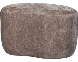 WOOOD Popular Organische Poef - Chenille Stof - Taupe - 46x73x49