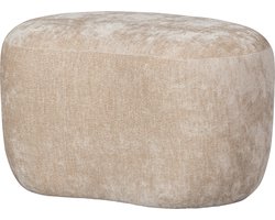WOOOD Popular Poef - Chenille Stof - Naturel - 46x73x49