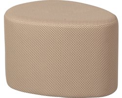 WOOOD Puuk Poef - Mesh Stof - Naturel/Beige - 38x60x47 cm