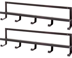 WOOOD Quinn Kapstok 5 Haken - Metaal - Zwart - Set van 2