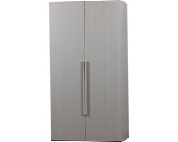 WOOOD Rens Kledingkast 2-Deurs - Noten/Grijs - 210x110x58