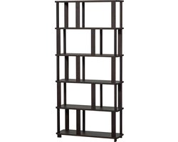WOOOD Riss Boekenkast - Eikenhout - Mystic Brown - 186x90x30 cm
