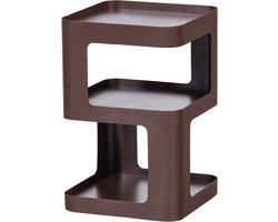 WOOOD Riv Bijzettafel/Nachtkastje - Metaal - Paars/Bruin - 54x35x35 cm
