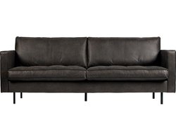 WOOOD Rodeo Classic 2,5-Zits Bank - Leer - Zwart - 83x230x88