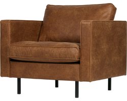 WOOOD Rodeo Classic Fauteuil - Recycle Leer - Cognac - 83x98x88