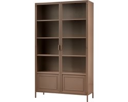 WOOOD Ronja Vitrinekast - Metaal - Military Brown - 189x110x43