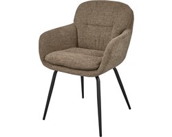 WOOOD Runa Eetkamerstoel - Chenille Stof - Donker Zand - 82x57x59 cm