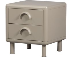 WOOOD Rune Ladekast - Met 2 Lades - Metaal - Honinggeel - 45x42x42 cm