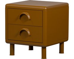 WOOOD Rune Ladekast - Met 2 Lades - Metaal - Zand/Beige - 45x42x42 cm