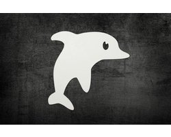 WOOOD SALE MUUR DECORATIE WIT DOLFIJN (8 stuks)