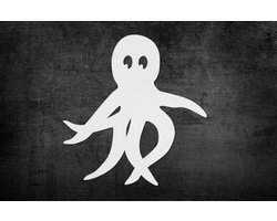 WOOOD SALE MUUR DECORATIE WIT INKTVIS (1 stuk)