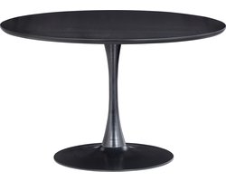 WOOOD Sammy Ronde Eettafel - MDF/staal - Zwart - 75x120x120