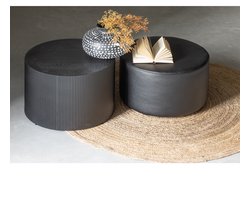 WOOOD Sanne Bijzettafel - Mdf - Zwart - 40x60x60
