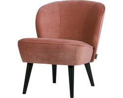 WOOOD Sara Fauteuil - Velvet Stof - Oud Roze - 59x71x70 cm