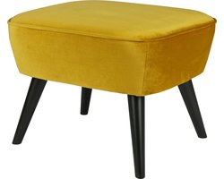WOOOD Sara Hocker Op Poten - Velvet Stof - Oker/Geel - 56x41x36 cm