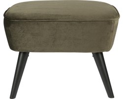 WOOOD Sara hocker op poten - Velvet - Warm Groen - 41x56x36