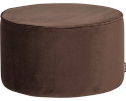 WOOOD Sara Poef Hoog 36xØ60 cm - Velvet - Donkerbruin