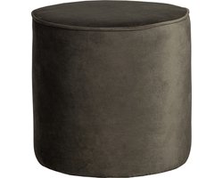 WOOOD Sara Poef Hoog - Velvet - Warm Groen - 46x46x46