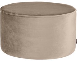 WOOOD Sara Poef Laag - Velvet Stof - Khaki - 60x36x60 cm