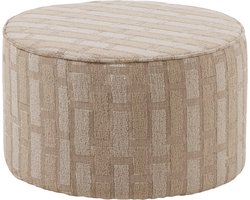 WOOOD Sarli Poef Laag Dessin - Chenille - Naturel/Beige - 36x60x60