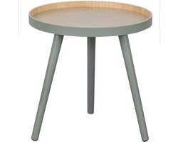 WOOOD Sasha Bijzettafel - MDF/Essenhout - Groen - 41x41x40.5 cm
