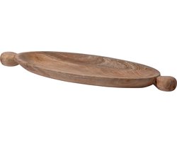 WOOOD Seemly Decoratieschaal - Ovaal gevormd - Mangohout - Naturel/Bruin - 56,5x36x22 cm