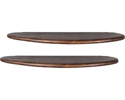 WOOOD Set van 2 Wandplanken Layer - Hout - Walnoot - 2x50x14