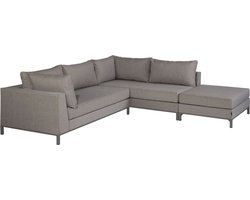 WOOOD Sicilië loungeset tuin - Aluminium - Taupe - 60x262x246