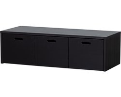 WOOOD Silke Kistbank Met Lades - Grenen - Diepzwart - 36x120x50