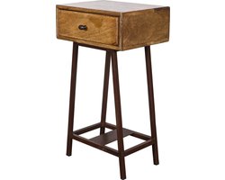 WOOOD Skybox Sidetable - Hout/Metaal - Naturel - 70x45x30 cm